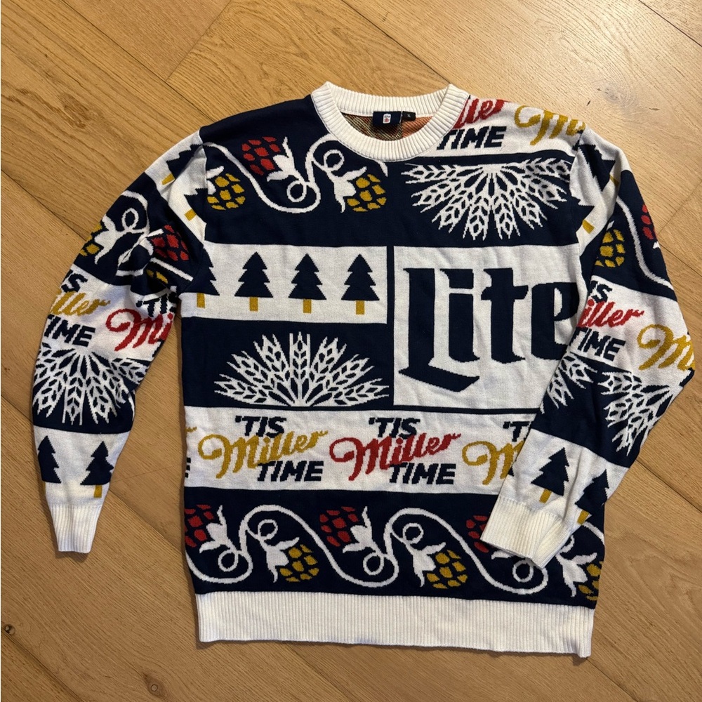 Authentic Miller Lite festive sweater